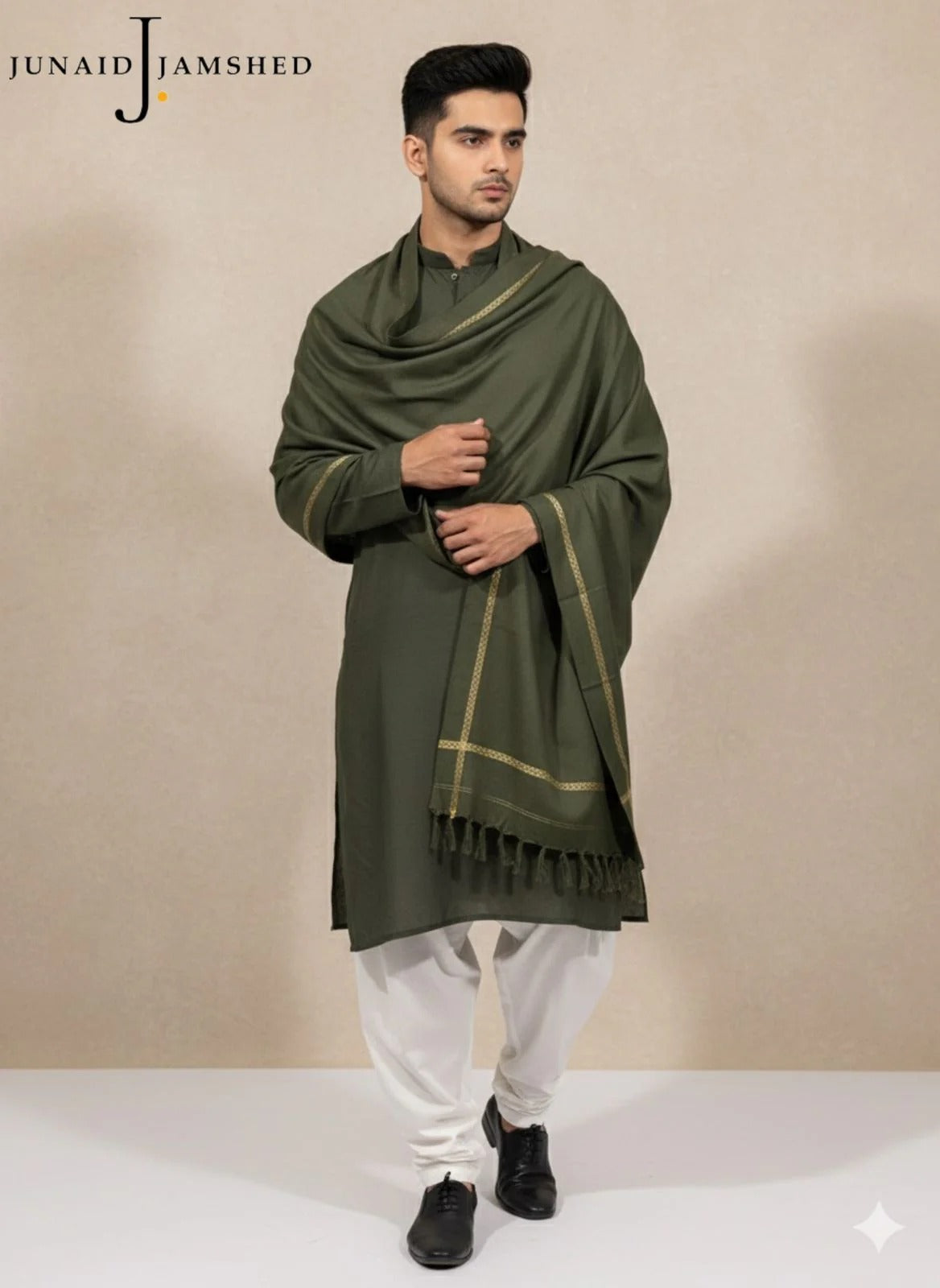 J. BY JUNAID JAMSHED MEN's-Shawl  (black)