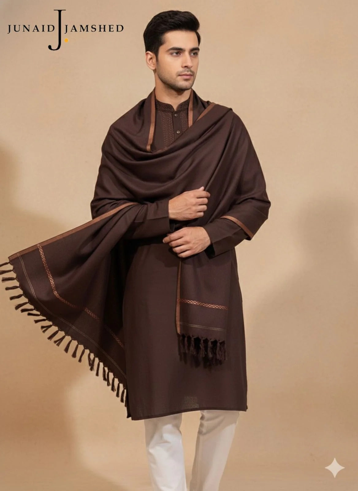 J. BY JUNAID JAMSHED MEN's-Shawl Maroon