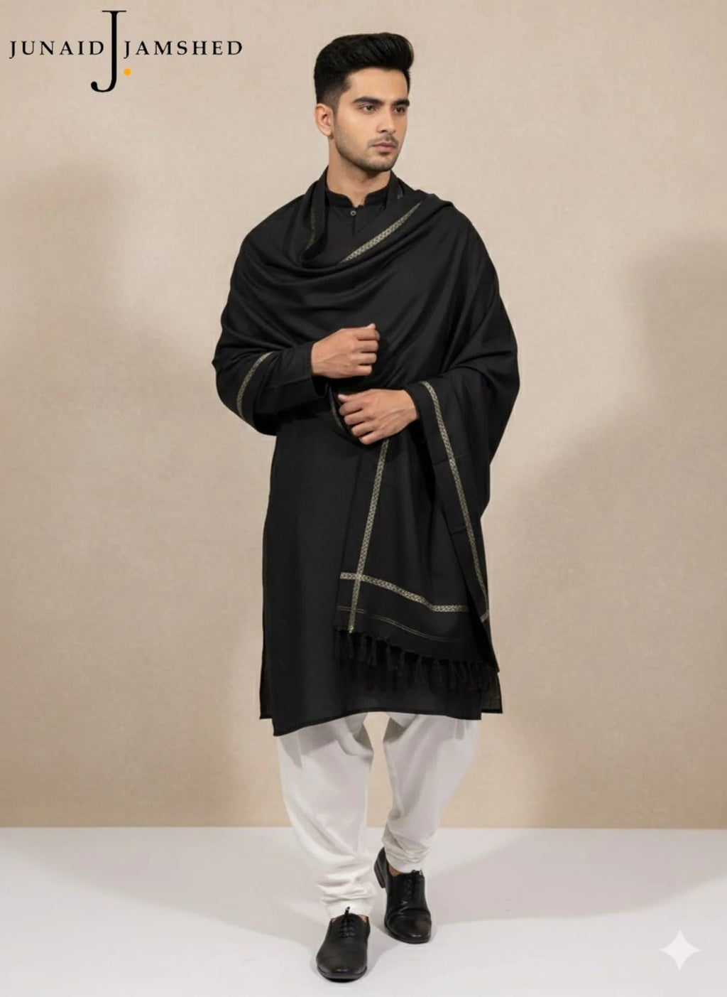 J. BY JUNAID JAMSHED MEN's-Shawl  (black)