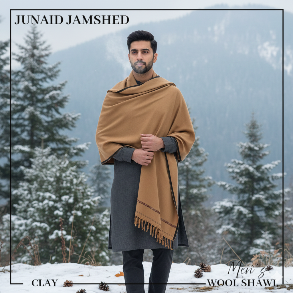 J. BY JUNAID JAMSHED MEN's-Shawl  (black)